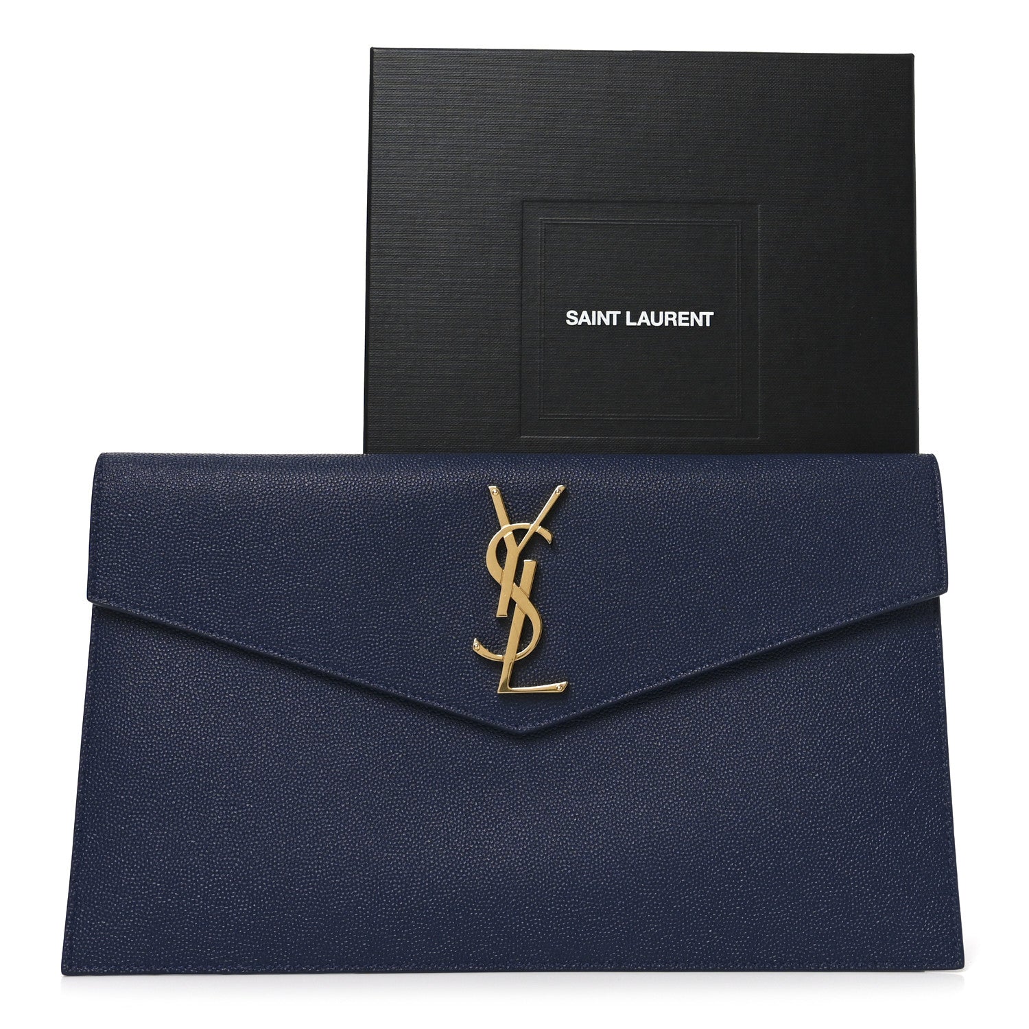 Saint Laurent Grain De Poudre Uptown Pouch Blue Charron 7 of 7