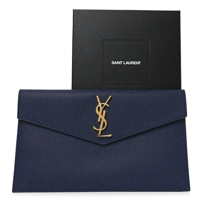 Saint Laurent Grain De Poudre Uptown Pouch Blue Charron 7 of 7