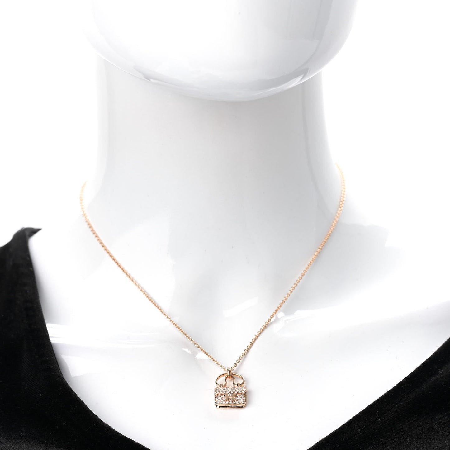 18K Rose Gold Diamond Constance Amulette Pendant Necklace