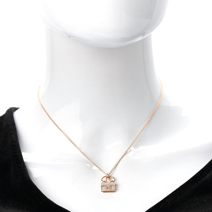 Hermes 18K Rose Gold Diamond Constance Amulette Pendant Necklace 2 of 6