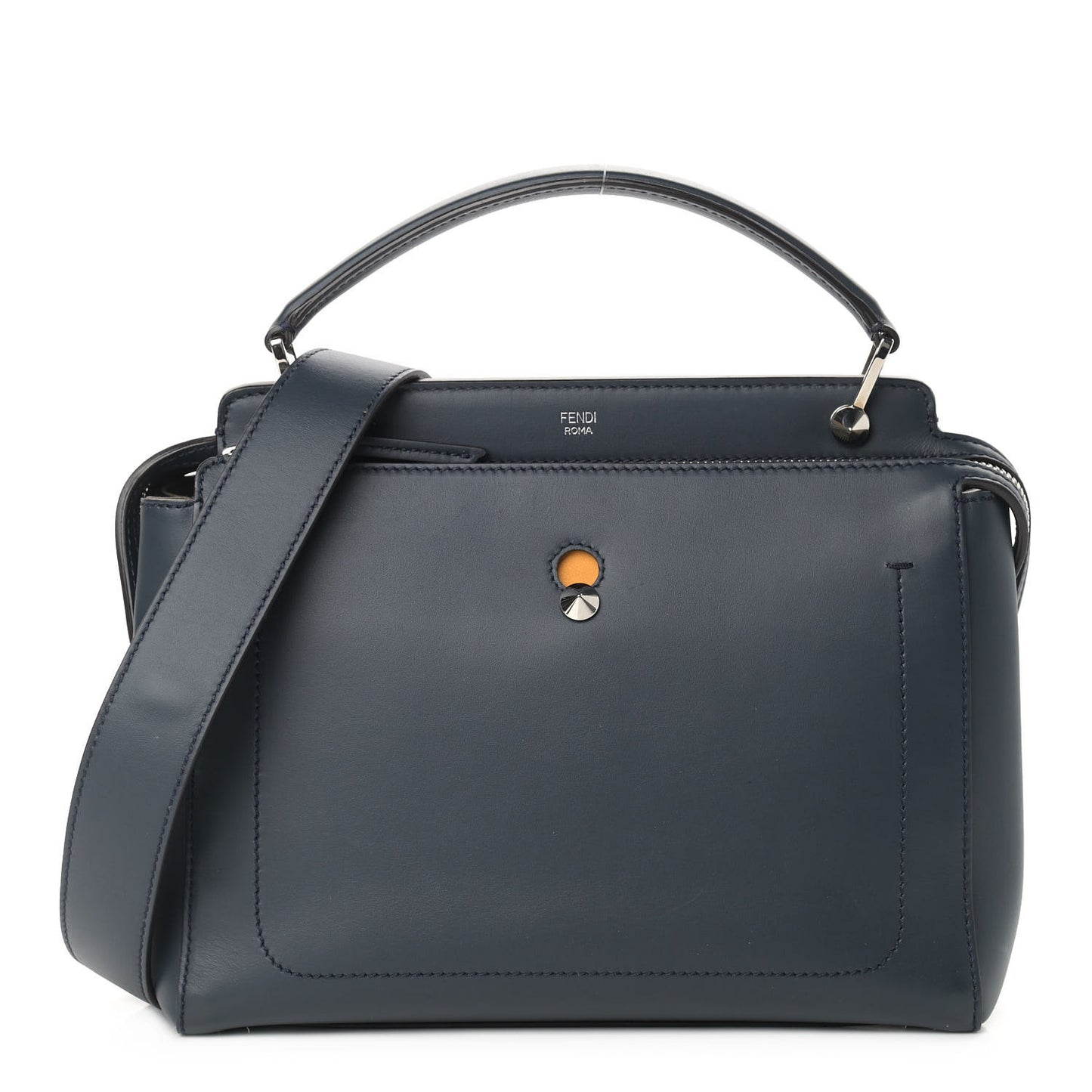Vitello Baltico Dolce DotCom Satchel Navy Yellow