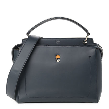 Fendi Vitello Baltico Dolce DotCom Satchel Navy Yellow 1 of 11