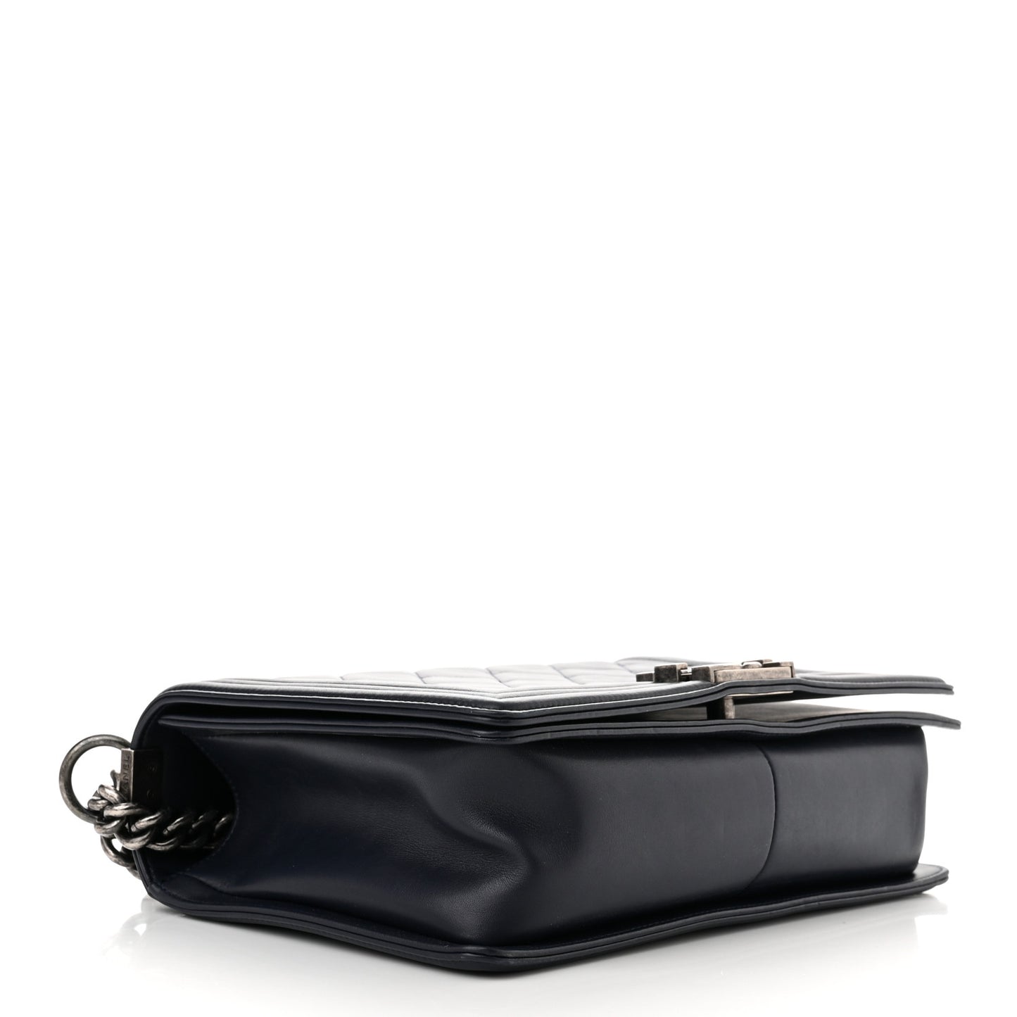 Calfskin Quilted Medium Boy Flap Dark Navy
