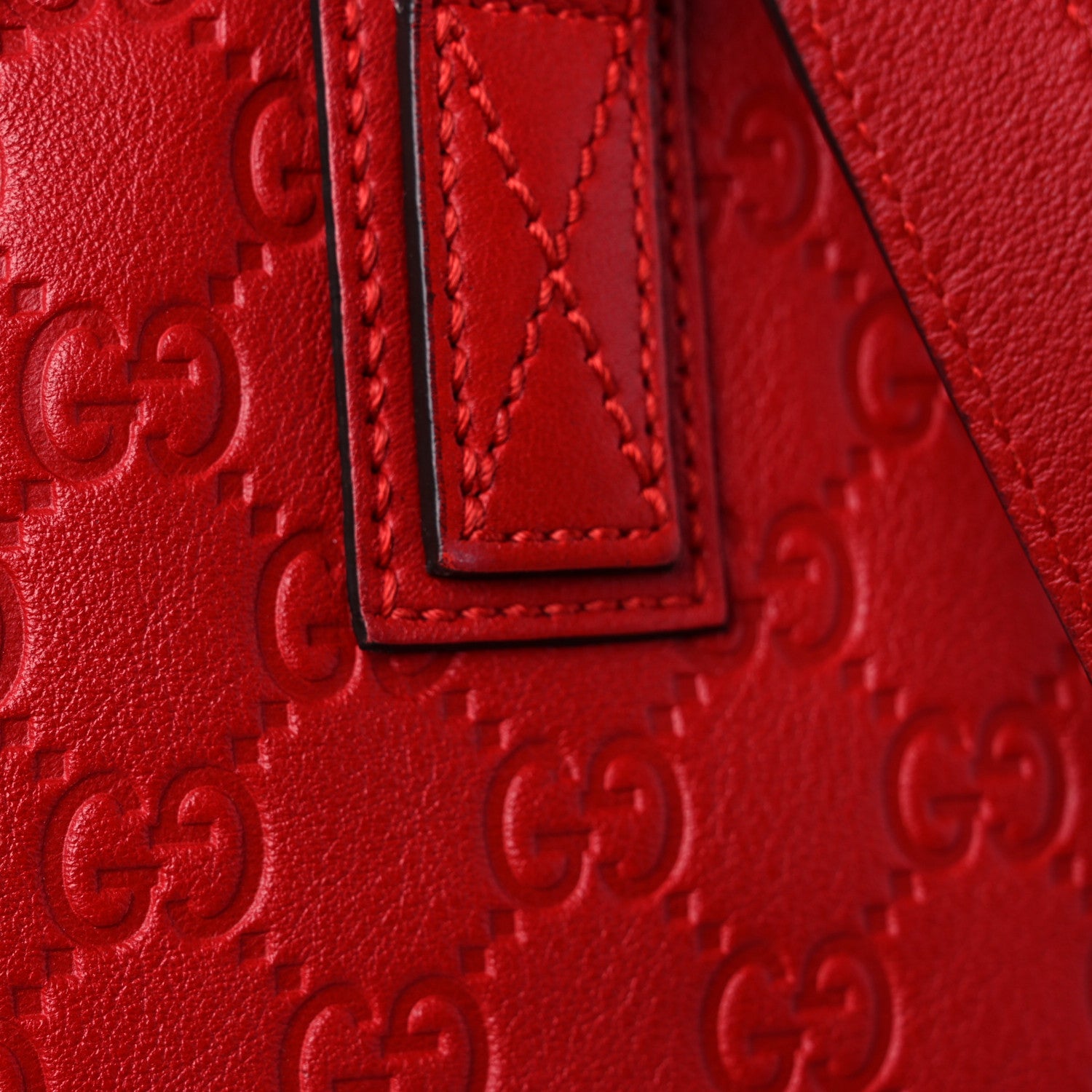 Gucci Guccissima Medium Zippered Shopping Tote Red 13 of 23