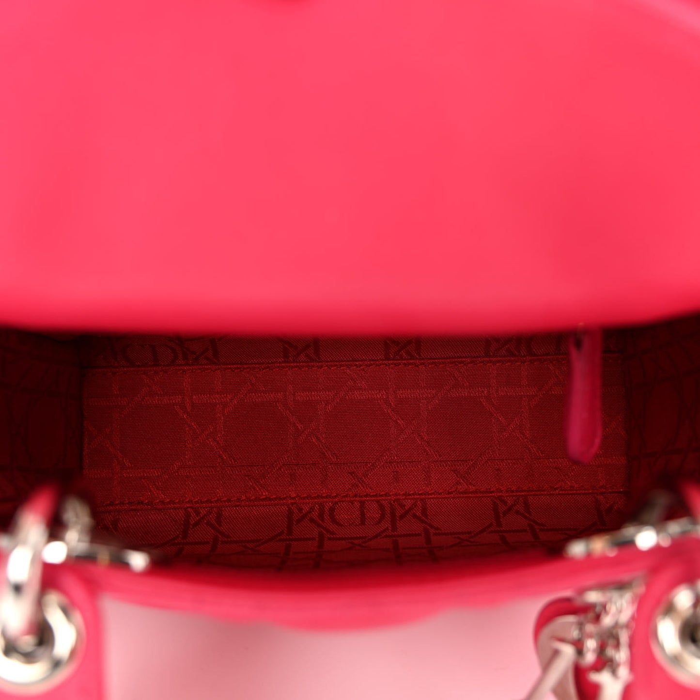 Lambskin Cannage Mini Lady Dior Fuchsia