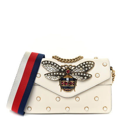 Gucci Nappa Pearl Studded Mini Queen Margaret Broadway Shoulder Bag Mystic White 1 of 11