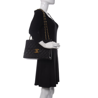 Chanel Lambskin Quilted XL Jumbo Single Flap Black 2 of 12