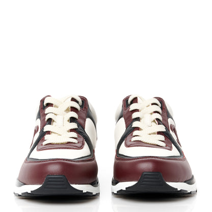 Chanel Calfskin CC Sneakers 37.5 Brown White Black 2 of 9