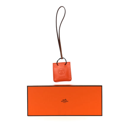 Hermes Milo Lambskin Swift Shopping Bag Charm Feu Gold 5 of 5