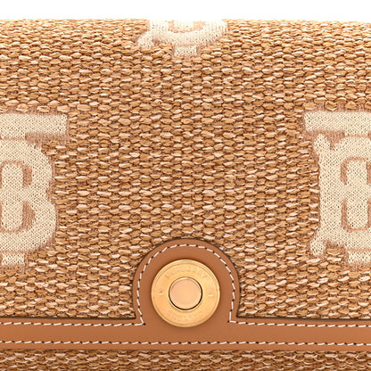 Burberry Raffia Calfskin TB Note Crossbody Bag Natural 8 of 10