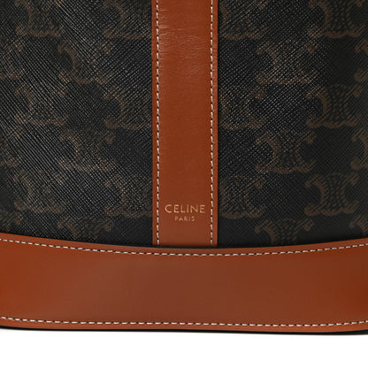 Celine Triomphe Canvas Calfskin Small Bucket Bag Tan 8 of 13