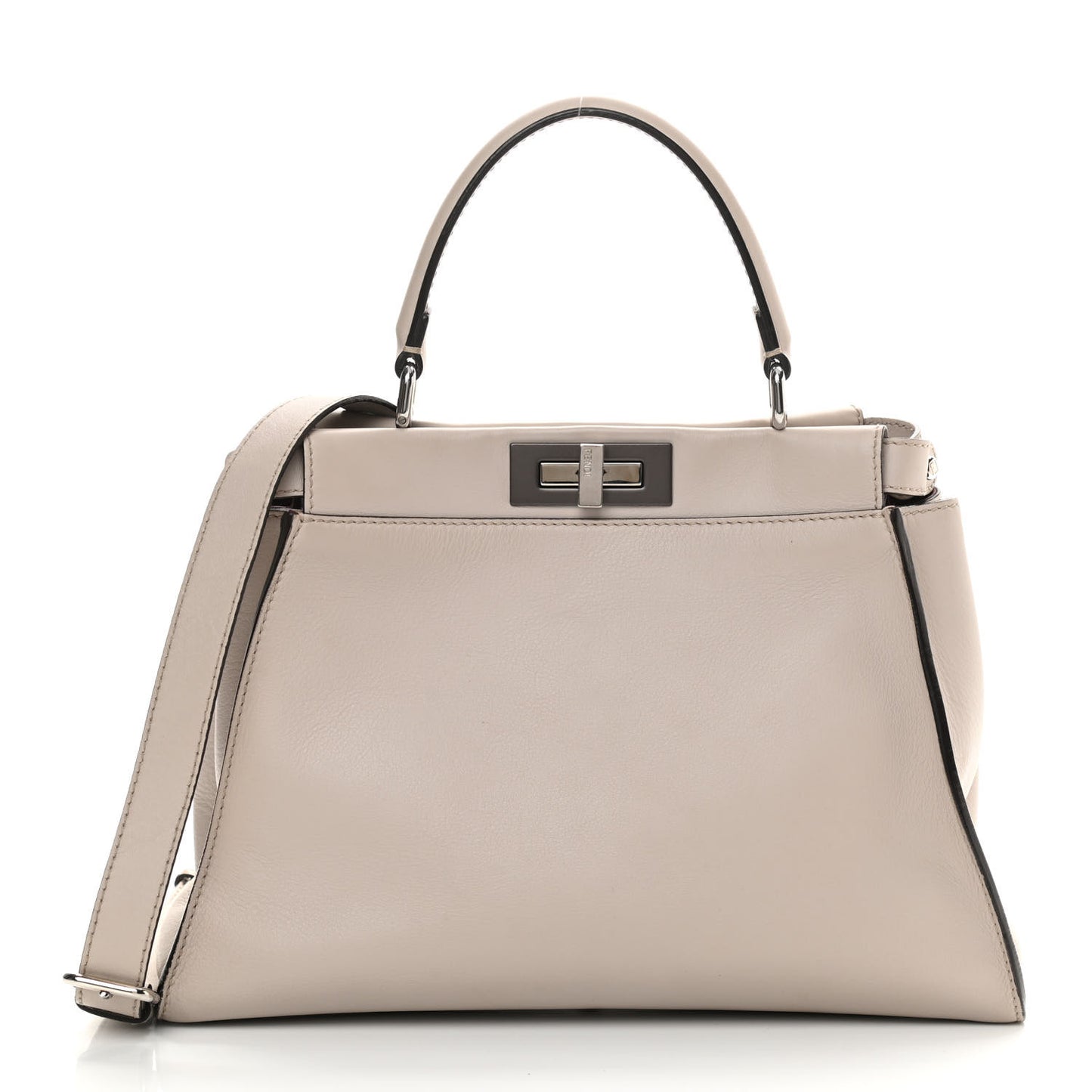 Vitello Seta Shiny Nappa Medium Peekaboo Iconic Satchel Grigio Polvere Bordeaux