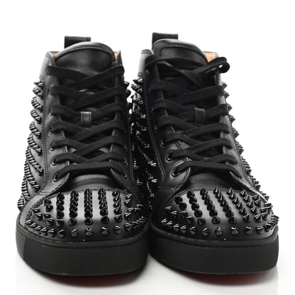 Christian Louboutin Calfskin Mens Louis Spikes Flat Sneakers 44 Black 2 of 9