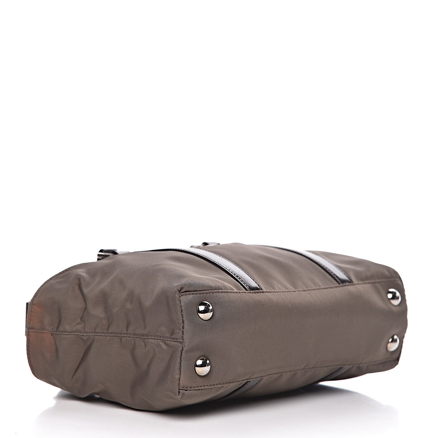 Prada Tessuto Nylon Spazzolato Tote Brown 4 of 14