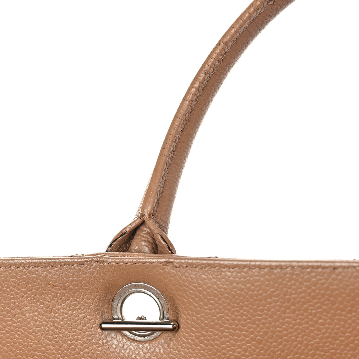 Caviar Medium Soft CC Top Handle Tote Dark Beige