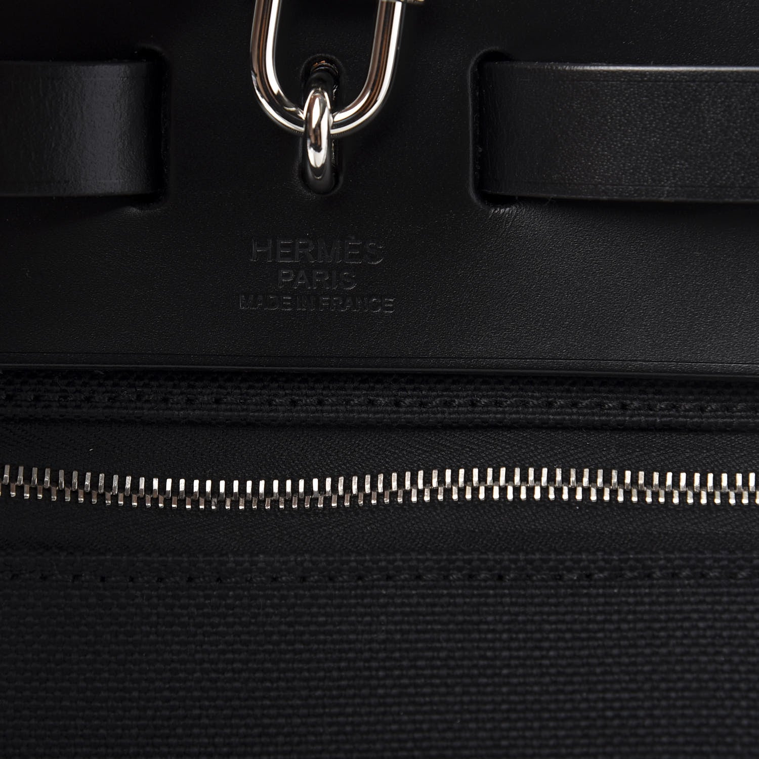Hermes Military Toile Vache Hunter Herbag Zip PM 31 Black 7 of 13