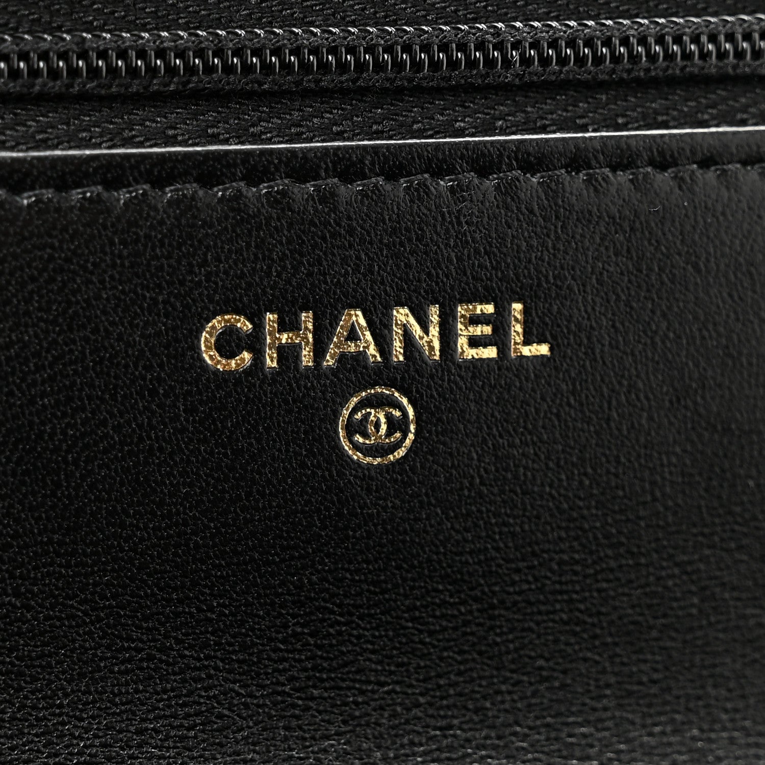 Chanel Lambskin Quilted Logo WOC Wallet On Chain Black 6 of 14