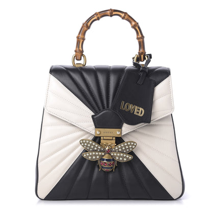 Gucci Calfskin Bamboo Trapuntata Queen Margaret Backpack Mystic White Black 1 of 11