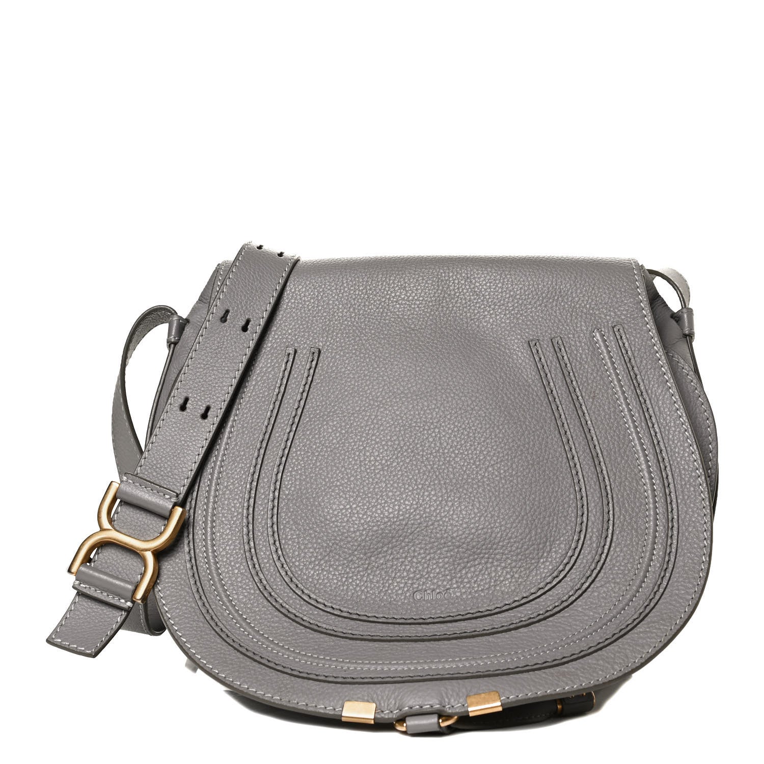 Chloe Calfskin Medium Marcie Round Crossbody Bag Cashmere Grey 1 of 10