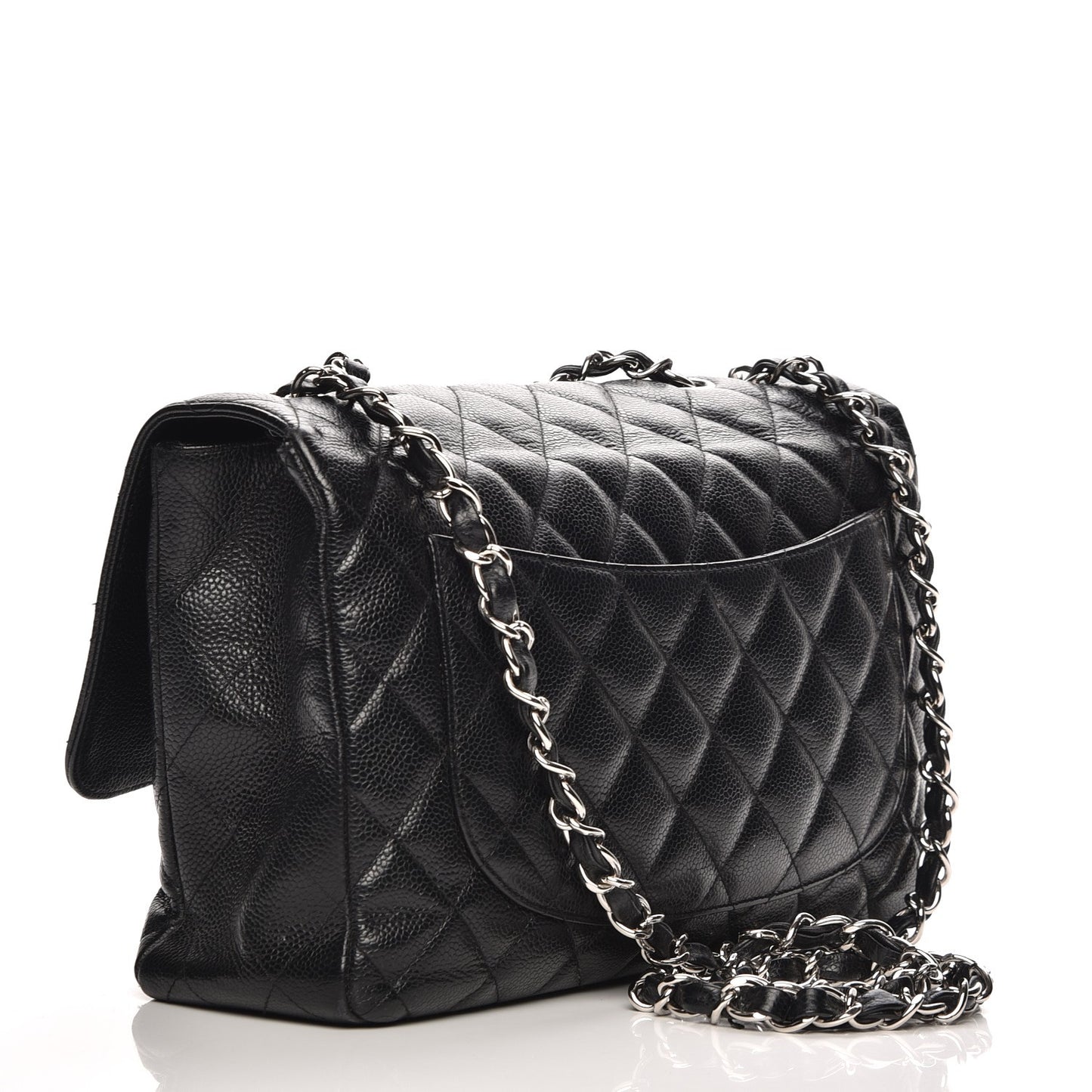 Caviar Quilted Jumbo Single Flap Black