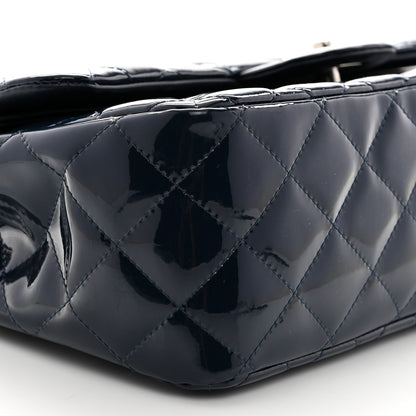 Chanel Patent Quilted Jumbo Double Flap Navy 9 of 11