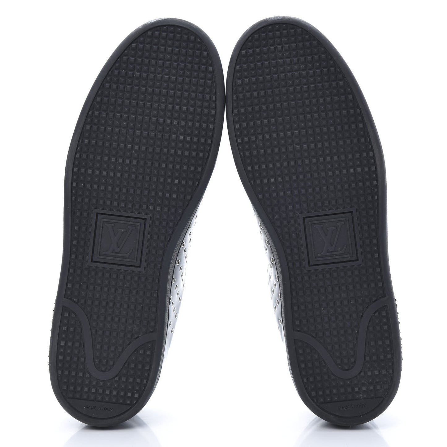 Patent Calfskin Studded Frontrow Sneakers 38 Black