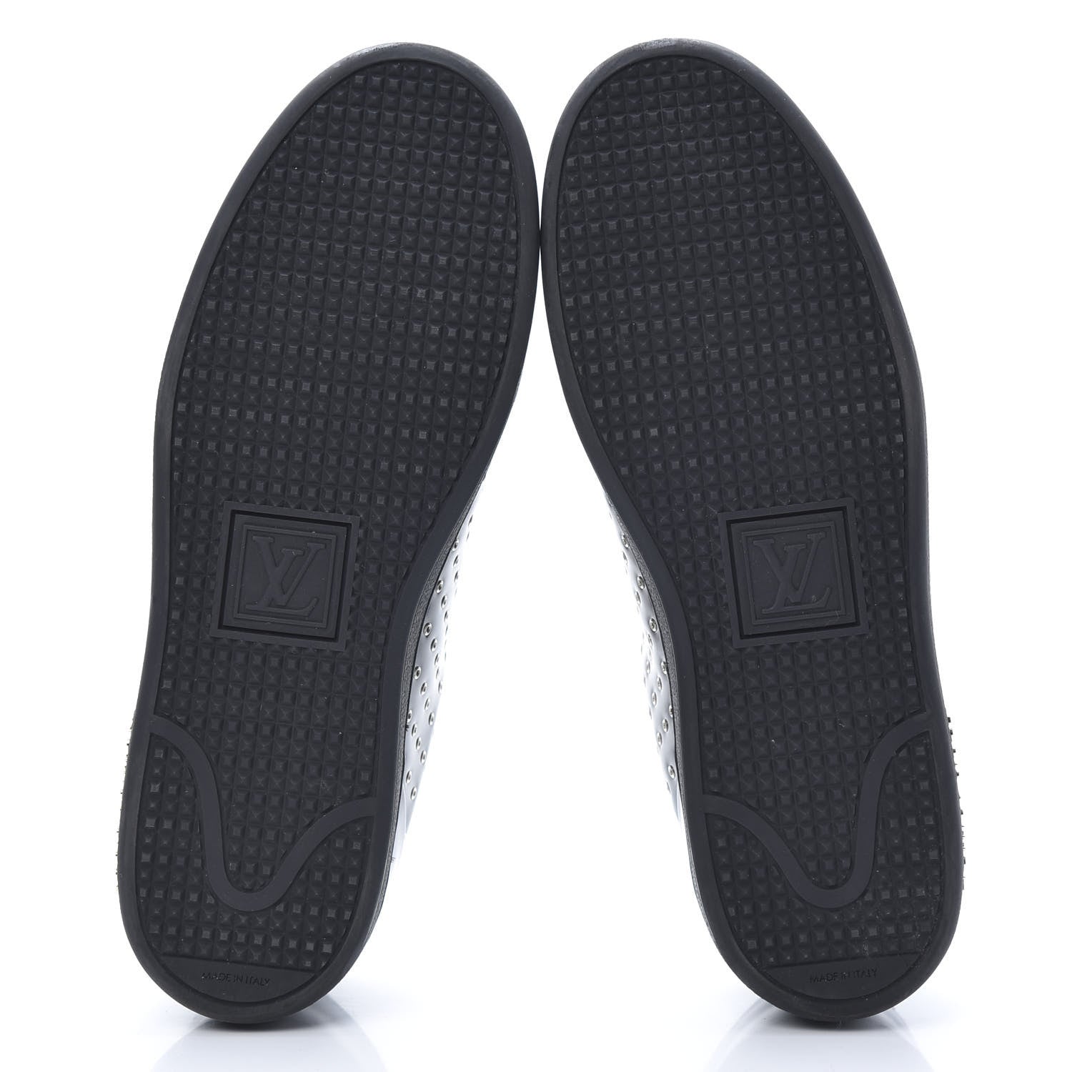 Louis Vuitton Patent Calfskin Studded Frontrow Sneakers 38 Black 5 of 9