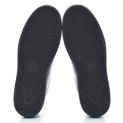 Louis Vuitton Patent Calfskin Studded Frontrow Sneakers 38 Black 5 of 9