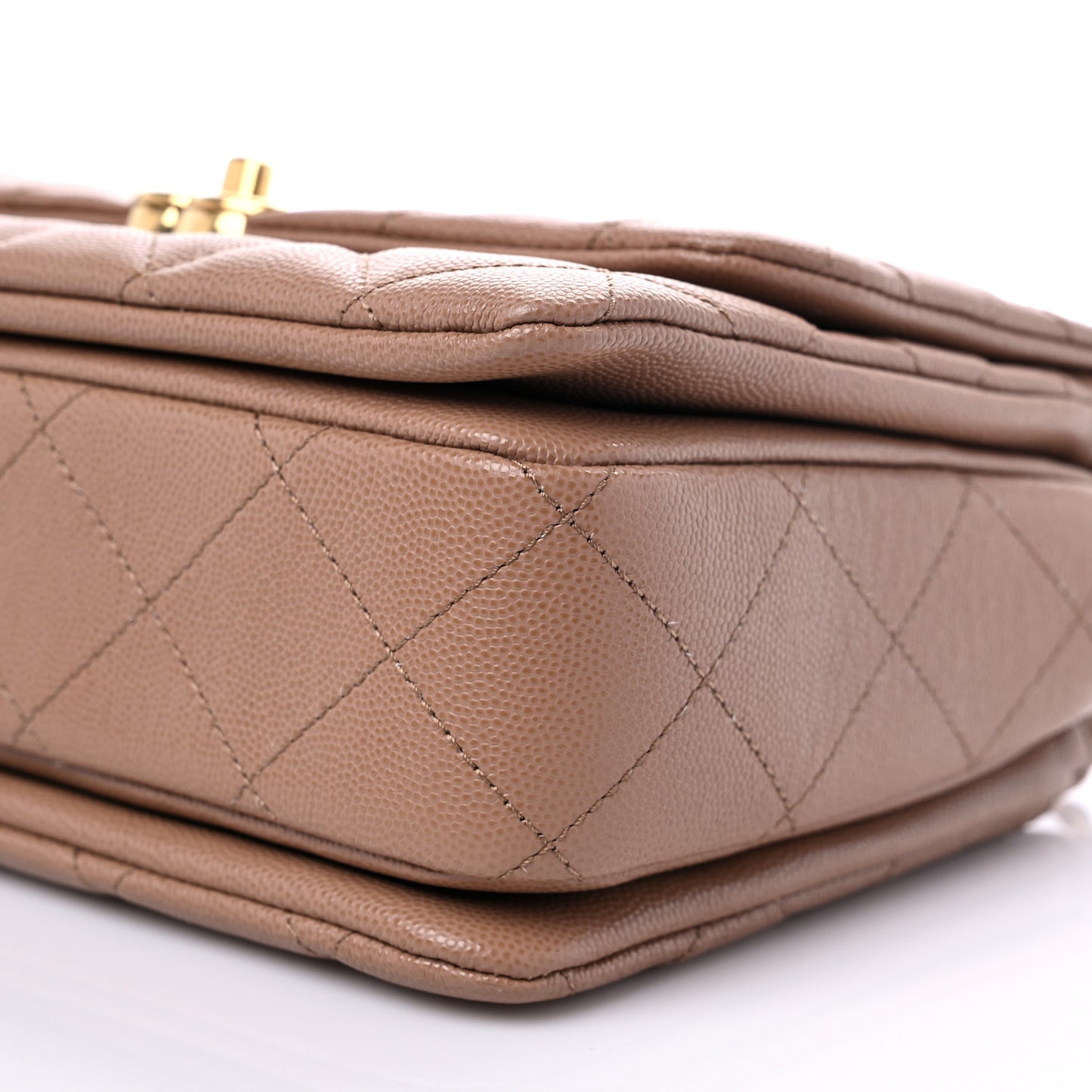 Caviar Quilted Coco First Flap Beige