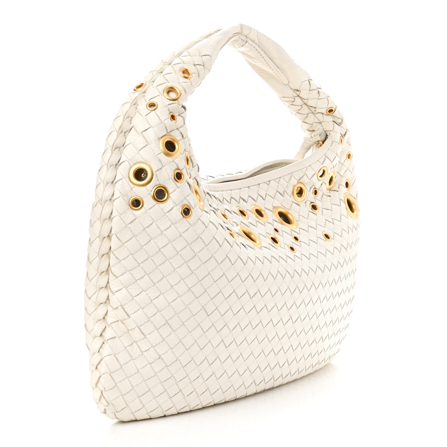 Bottega Veneta Nappa Intrecciato Medium Veneta Grommet Hobo White 4 of 16