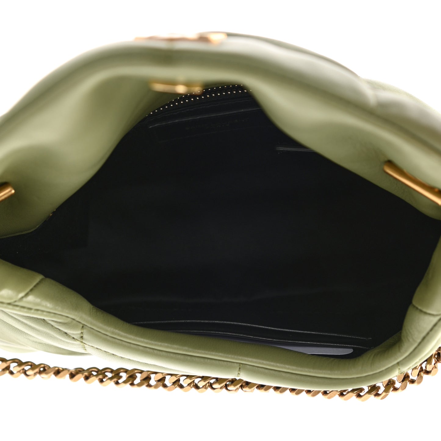 Lambskin Quilted Toy Loulou Puffer Monogram Chain Satchel Light Pistache