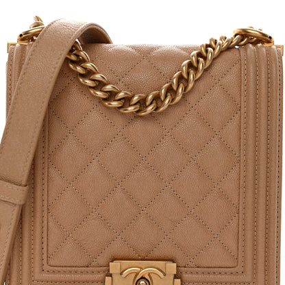 Chanel Caviar Quilted North South Boy Flap Beige 8 of 10