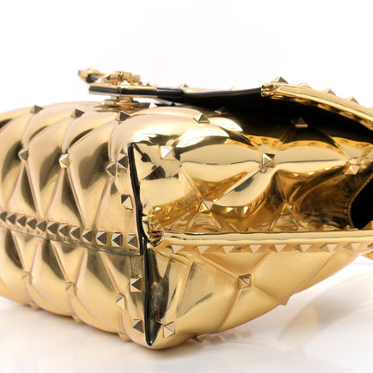 Valentino Garavani Metallic PVC Candystud Top Handle Bag Gold 7 of 8