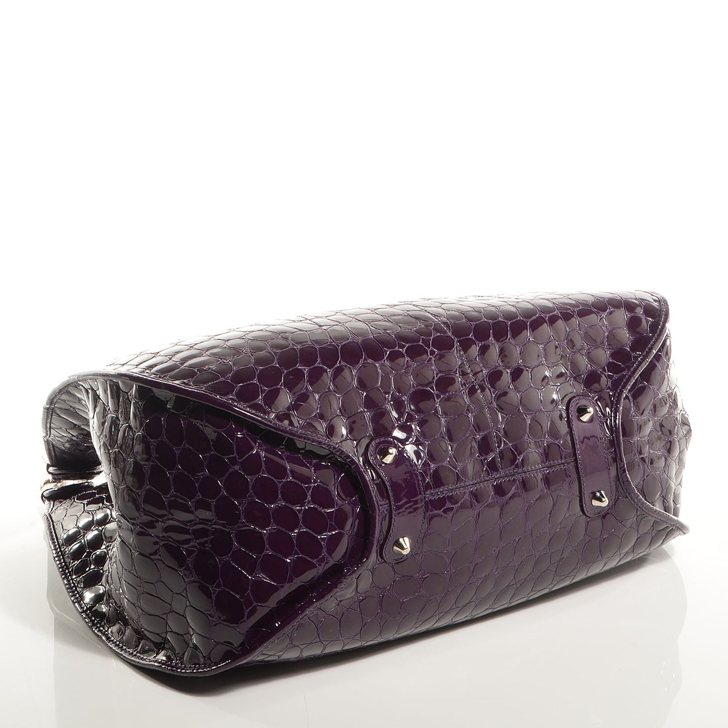 Patent Crocodile Embossed 61 Tote Purple