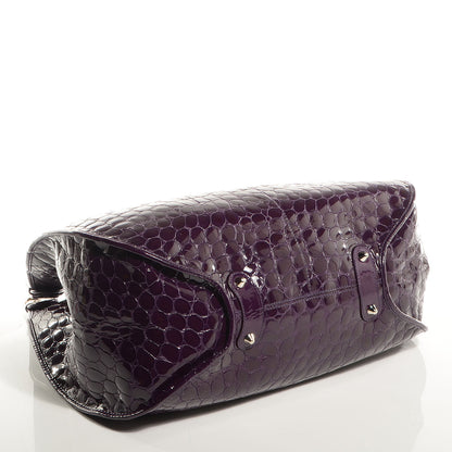 Christian Dior Patent Crocodile Embossed 61 Tote Purple 4 of 9