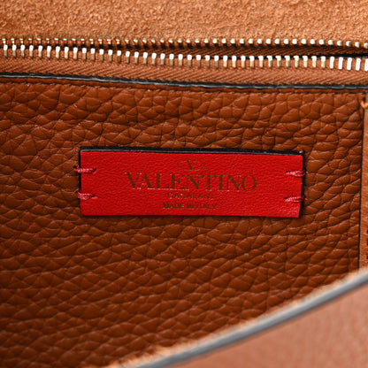 Valentino Garavani Pebbled Calfskin Rockstud Side Slip Crossbody Tan 6 of 9