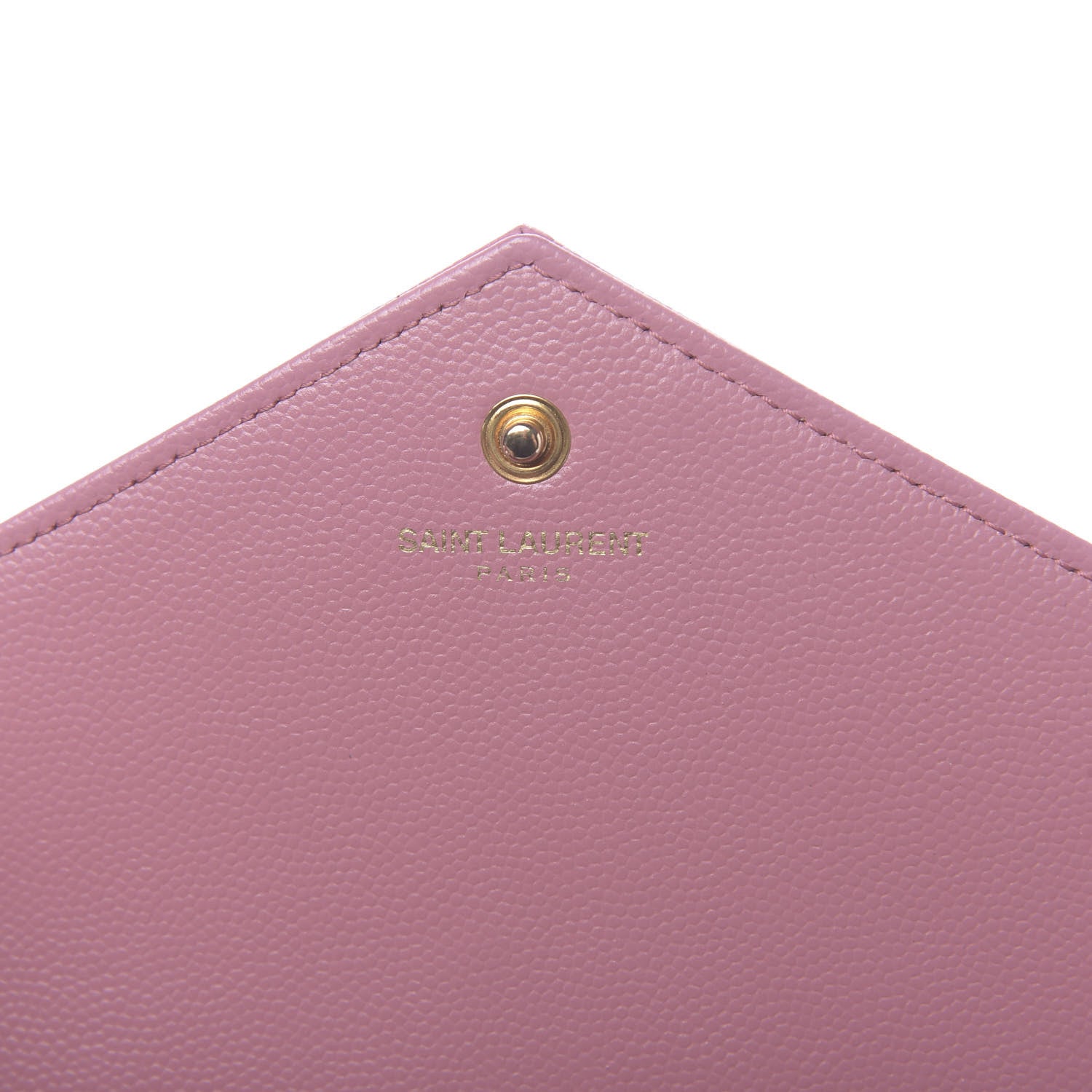 Saint Laurent Grain De Poudre Matelasse Chevron Monogram Chain Wallet Tender Pink 7 of 11