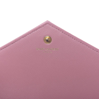 Saint Laurent Grain De Poudre Matelasse Chevron Monogram Chain Wallet Tender Pink 7 of 11