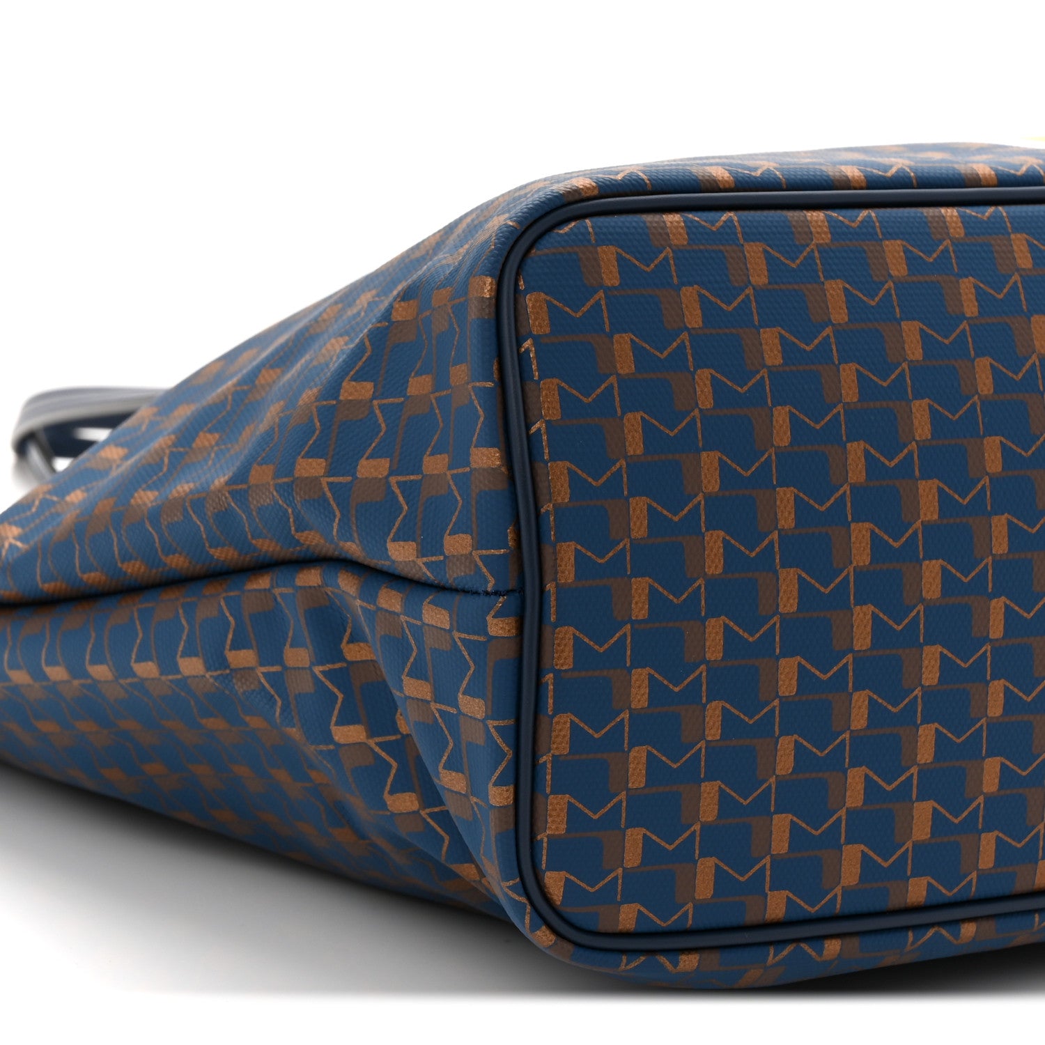 Moynat Grained Calfskin Canvas 1920 Oh! Tote Ruban MM  Indigo Bronze 9 of 10