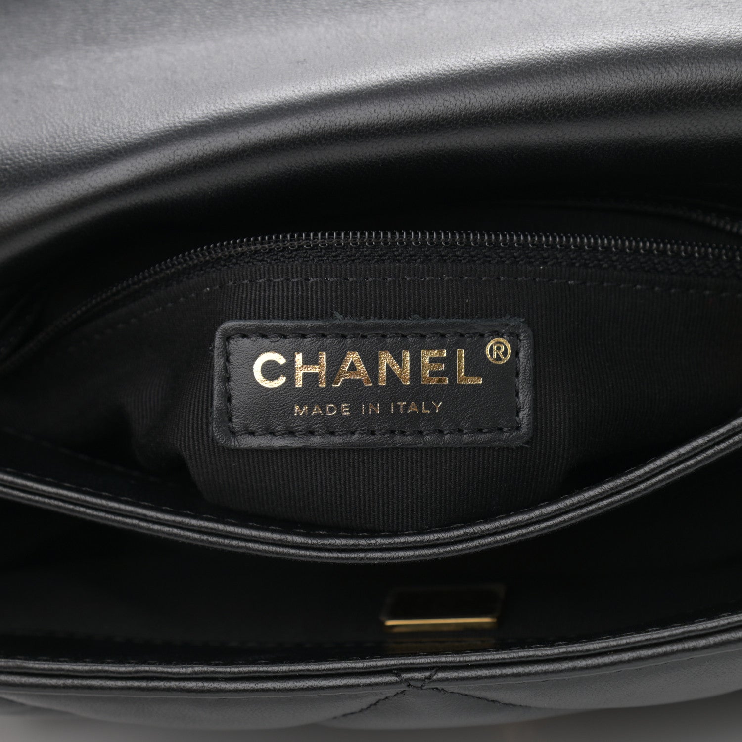 Chanel Lambskin Quilted Chain Top Handle Flap Black 5 of 9