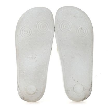 Gucci Rubber GG Monogram Perforated Womens Slide Sandals 38 Great White 6 of 7