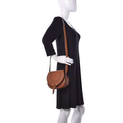 Chloe Calfskin Mini Marcie Round Crossbody Bag Tan 2 of 10