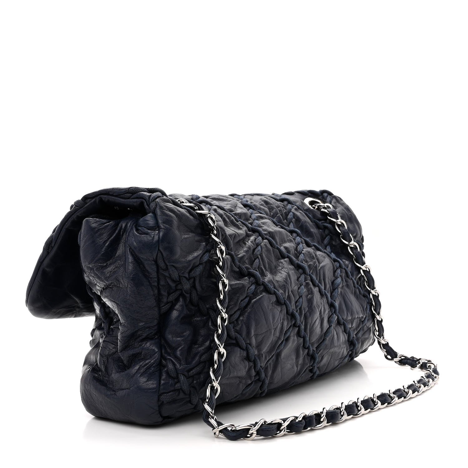 Chanel Calfskin Ultra Stitch Oversize Flap Navy 3 of 10