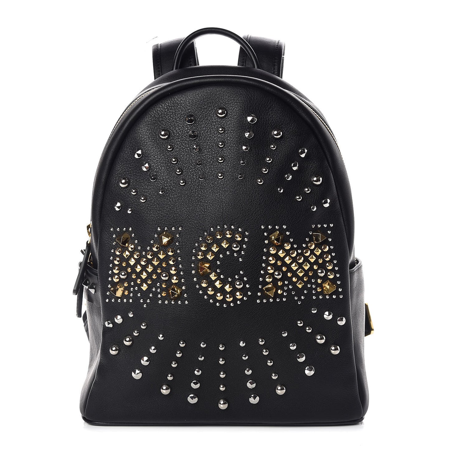 Smooth Calfskin Radial Studded Stark Small Backpack Black