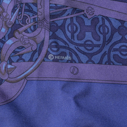 Hermes Silk Dip Dyed Mors et Gourmettes Scarf 90 Iris 3 of 5
