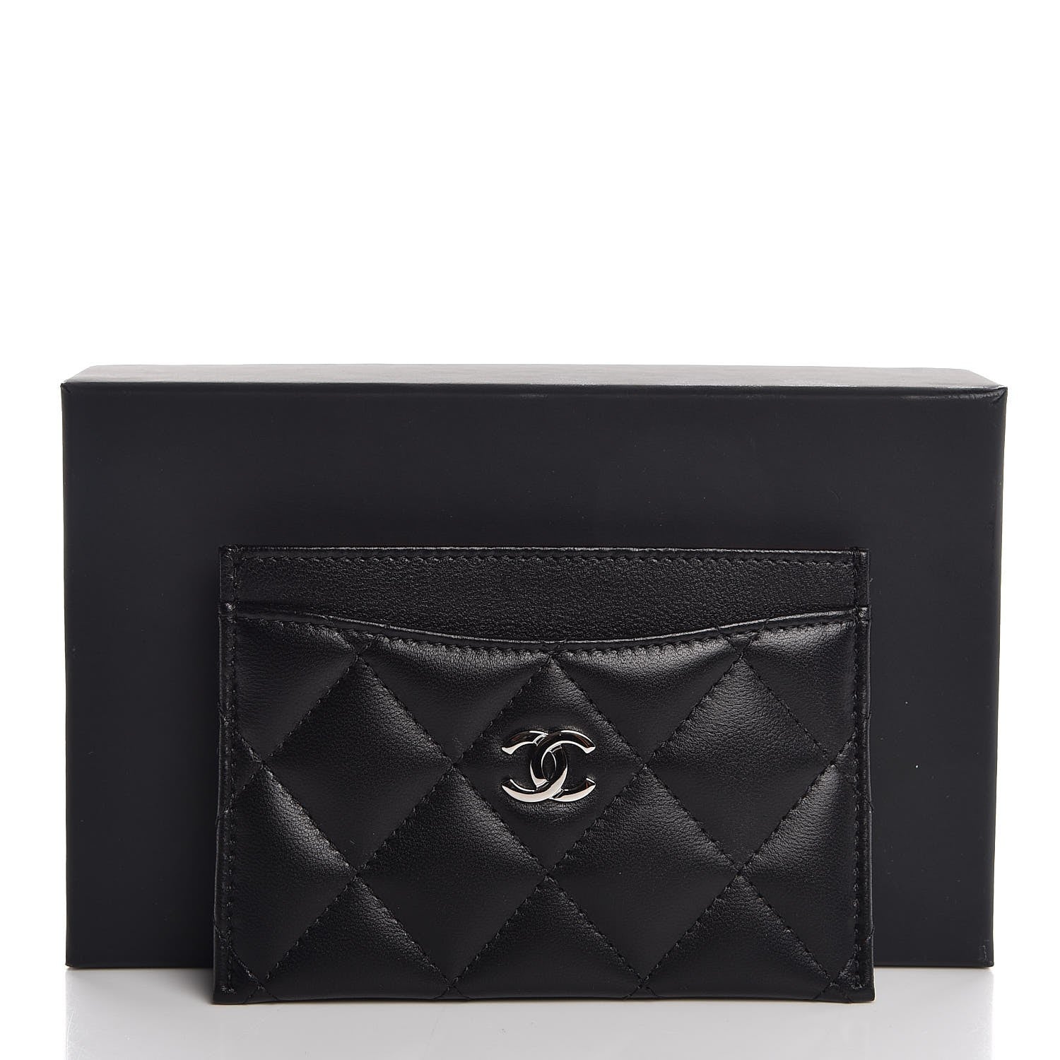 Chanel Lambskin Quilted Card Holder Black 9 of 9