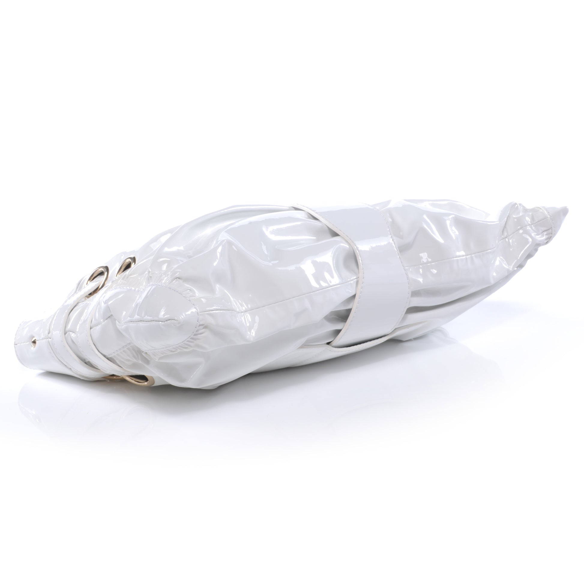 Jimmy Choo Patent Convertible Rio Oversized Clutch White 4 of 6