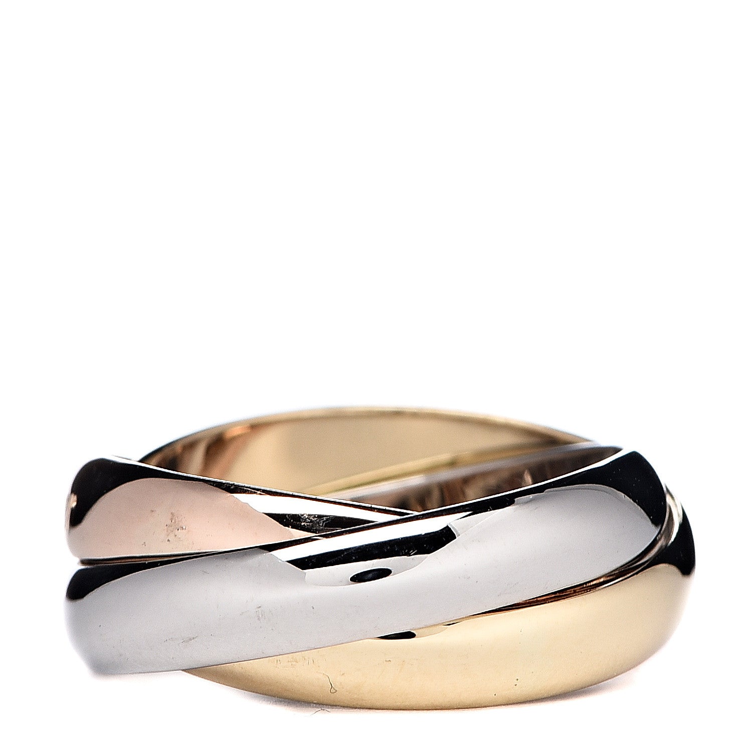 Cartier 18K Pink Yellow White Gold Classic Trinity Ring 49 4.75 3 of 5