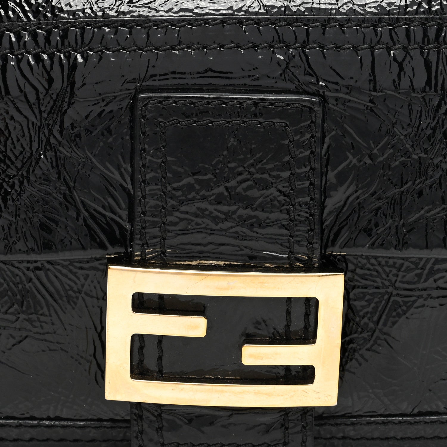 Fendi Vitello Naplak Medium Convertible Baguette Black 7 of 9