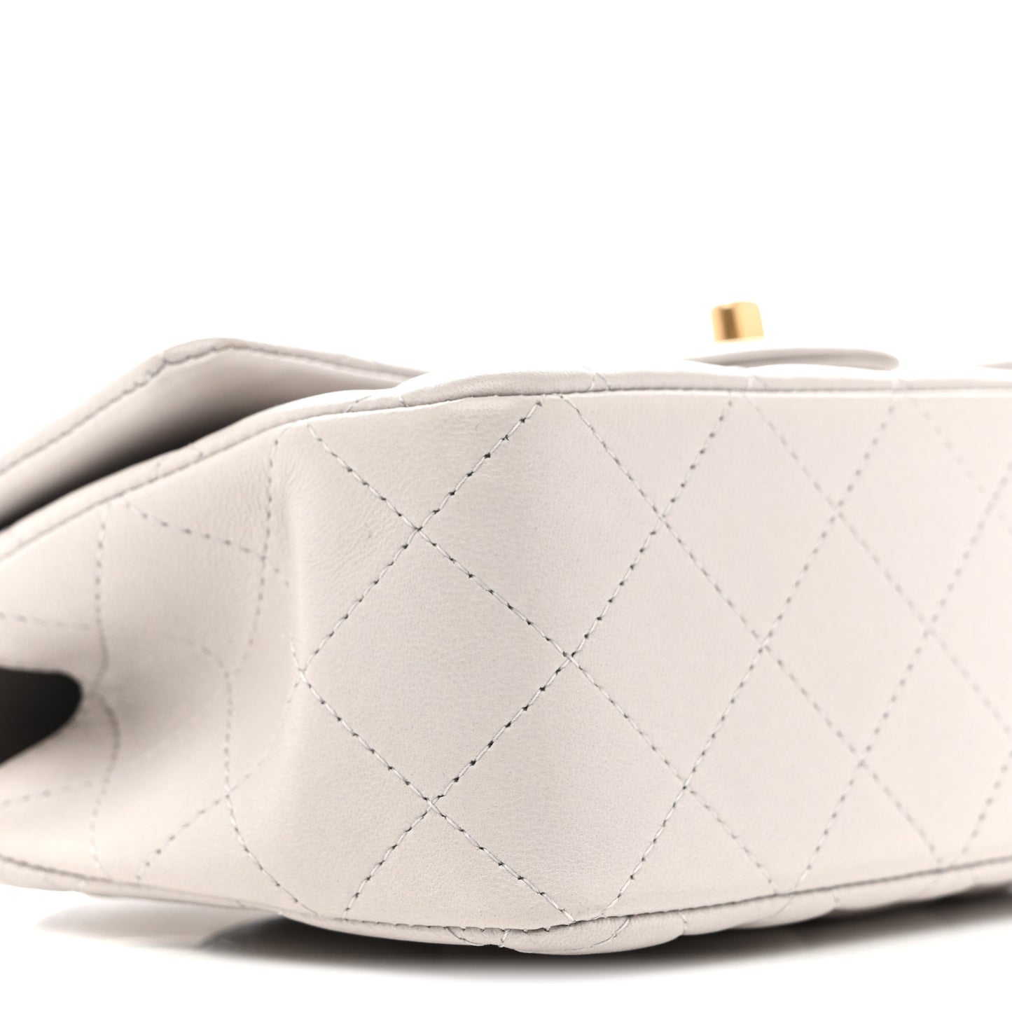 Lambskin Quilted Mini Top Handle Rectangular Flap Grey